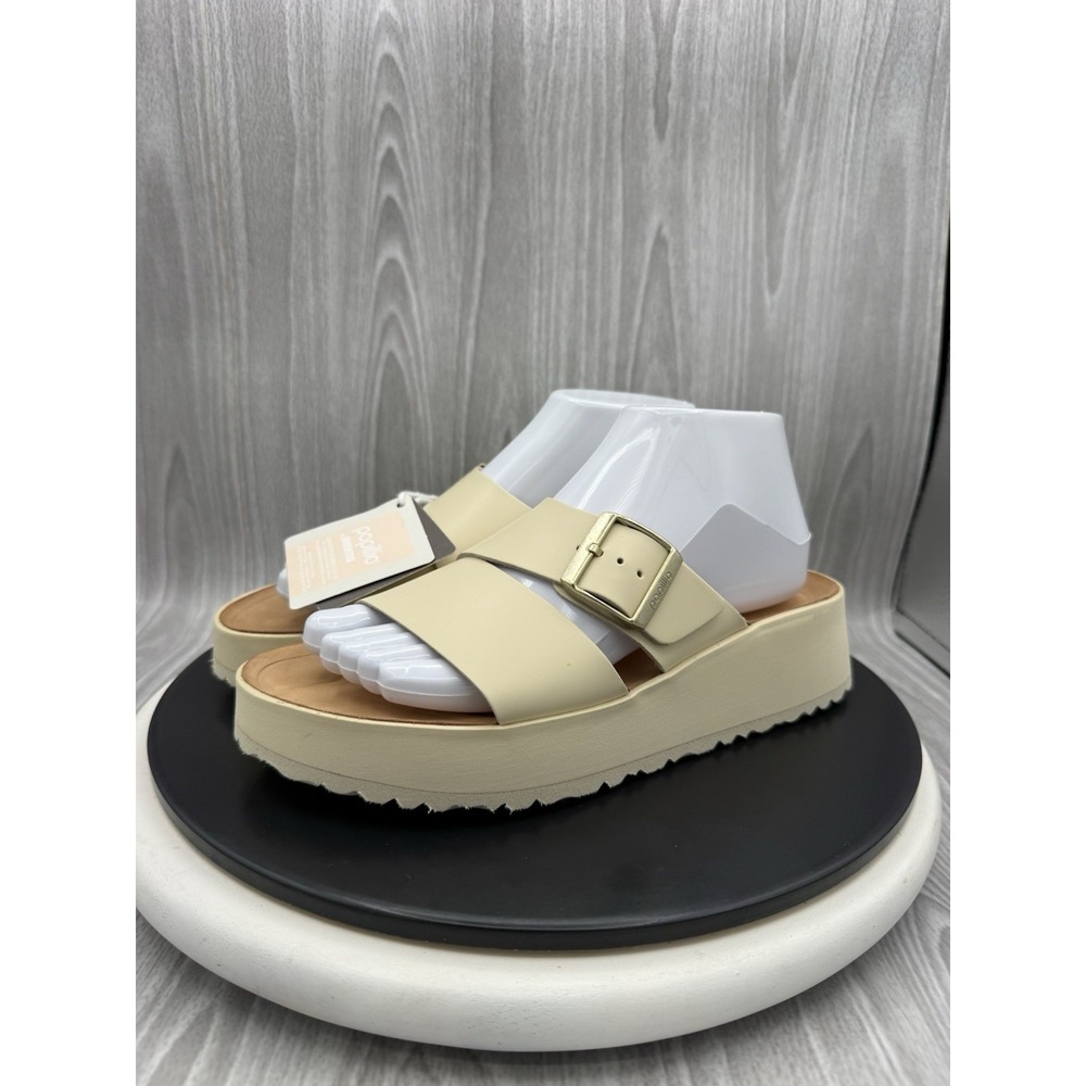 Birkenstock Papillio Almina Womens US 7 EU 38 N Oyster Platform Wedge Sandals